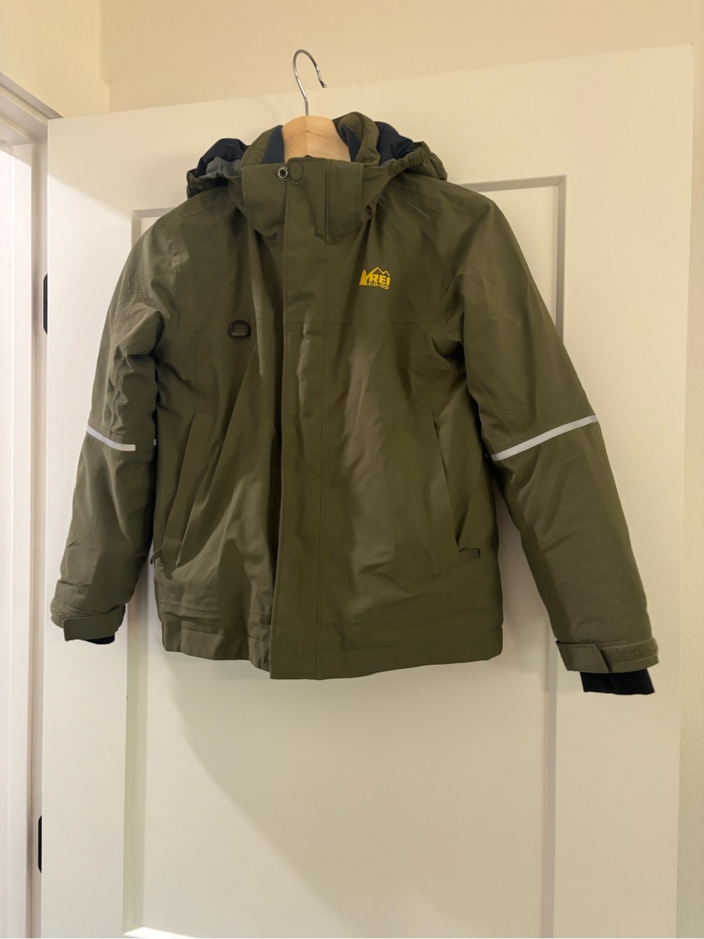 REI Kids' Olive Green Hooded Winter Jacket
